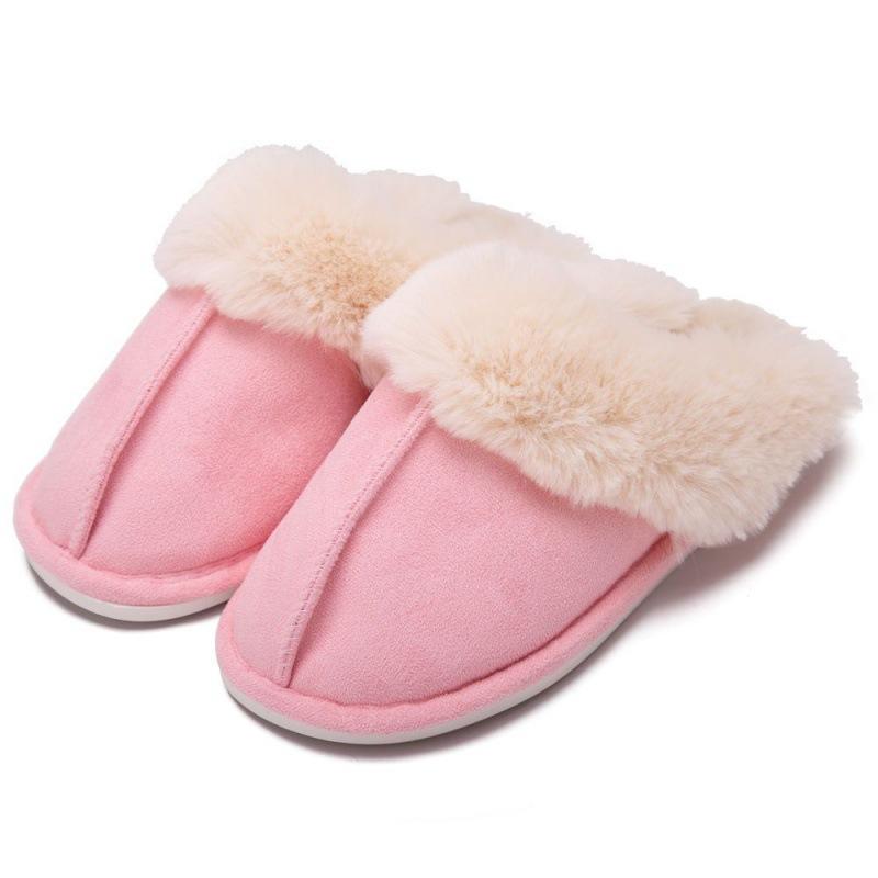 Cotton slippers, thickened warm winter new comfortable home neckline home shoes fluffy indoor winter