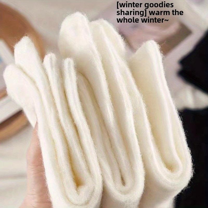 Luxury Cashmere Wool Socks for Women, Soft Color, Smooth Solid Color Matching All Seasons Warm and Sweat-Absorbing Sleeping Outdoor Sports Socks
