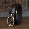 Handmade Retro Copper Buckle Ladies Belt Leather Belt Simple and Versatile Pin Buckle