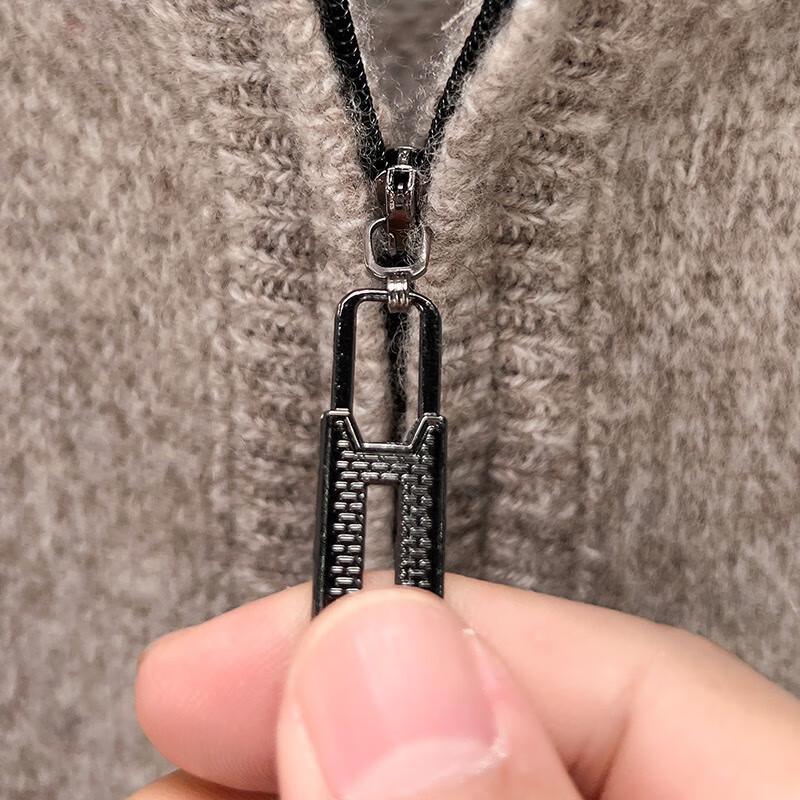 Men's Pure Wool Thickened Zip-Neck Sweater