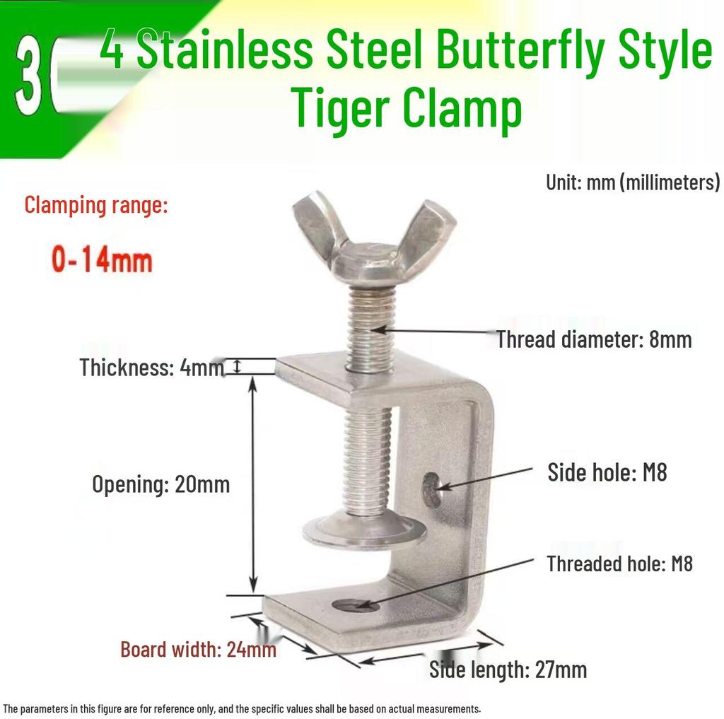 304 Stainless Steel Hand-Tightened U-Type/C-Type Pipe Clamp Fixture