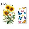 Blumenmuster Fensterfolie Sonnenfänger Statische Folie, Schmetterling Selbstklebender Glasaufkleber, Heimdeko Abdeckung Abnehmbar Sichtschutz für Büro