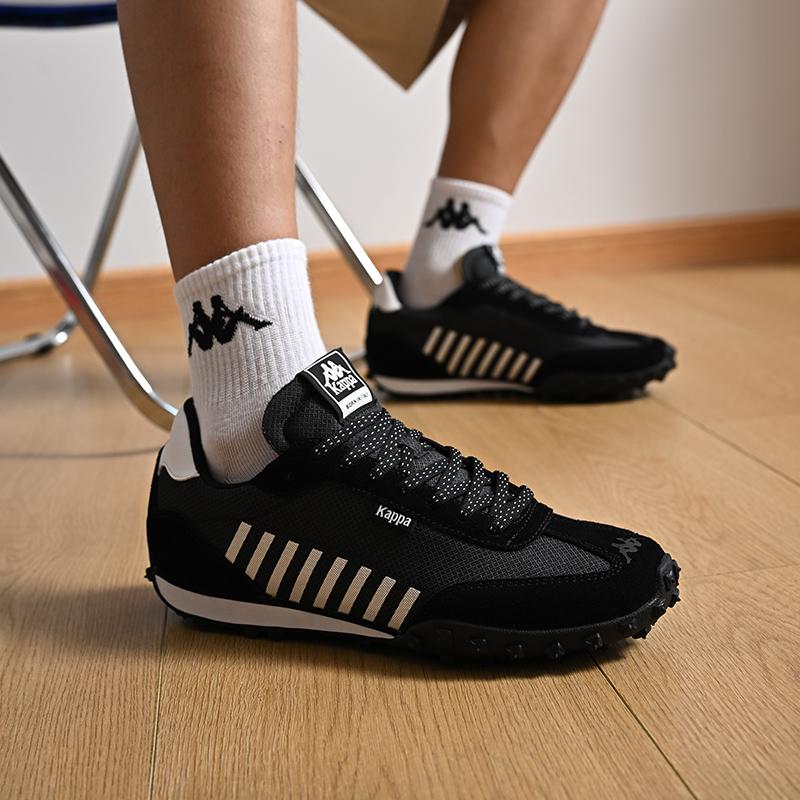 Kappa Classic Versatile Non-Slip Durable Synthetic Leather Low-Top Casual Running Shoes Unisex sneakers Black K0DU5MG16CJ-990