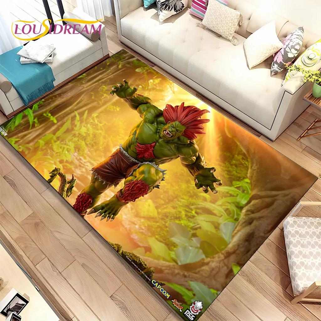 Street Fighter Retro Game Gamer Area Rug,Carpet Rug for Living Room Bedroom Sofa Doormat Decoration, Kid Play Non-slip Floor Mat