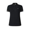 Athletics Tennis Basic Simple Knitted Short Sleeve Sun Protection Polo Shirt Women Polo Shirts Deep-Black A11W523104F-BK