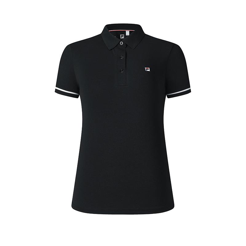 New FILA Athletics Polo Shirt Women's Pitch Black A11W523104F-BK