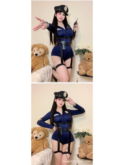 Dámska kamuflážna policajná súprava spodnej bielizne vo veľkých veľkostiach pre nočný klub a Cosplay