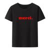 Merci Letter Printed French Saying Fashion Women T Shirts...