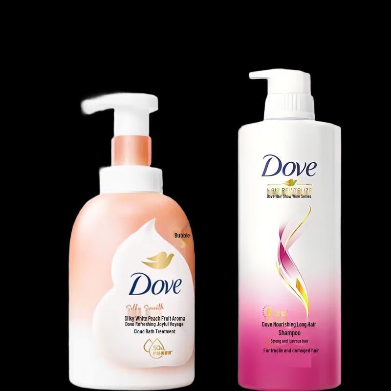 Dove Peach Scented Body Wash & Nourishing Shampoo Set