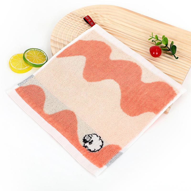 Cartoon Puppy Bear Quick-Drying Jacquard Hand Towel, 100% Cotton, 25x25 cm.
