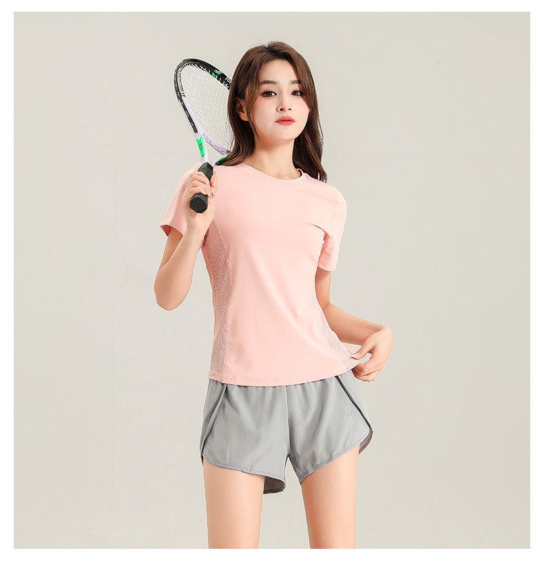 Women's 2025 Ice Silk Quick-Dry Sports Set: Short-Sleeve Top & Shorts for Running, Gym, Yoga