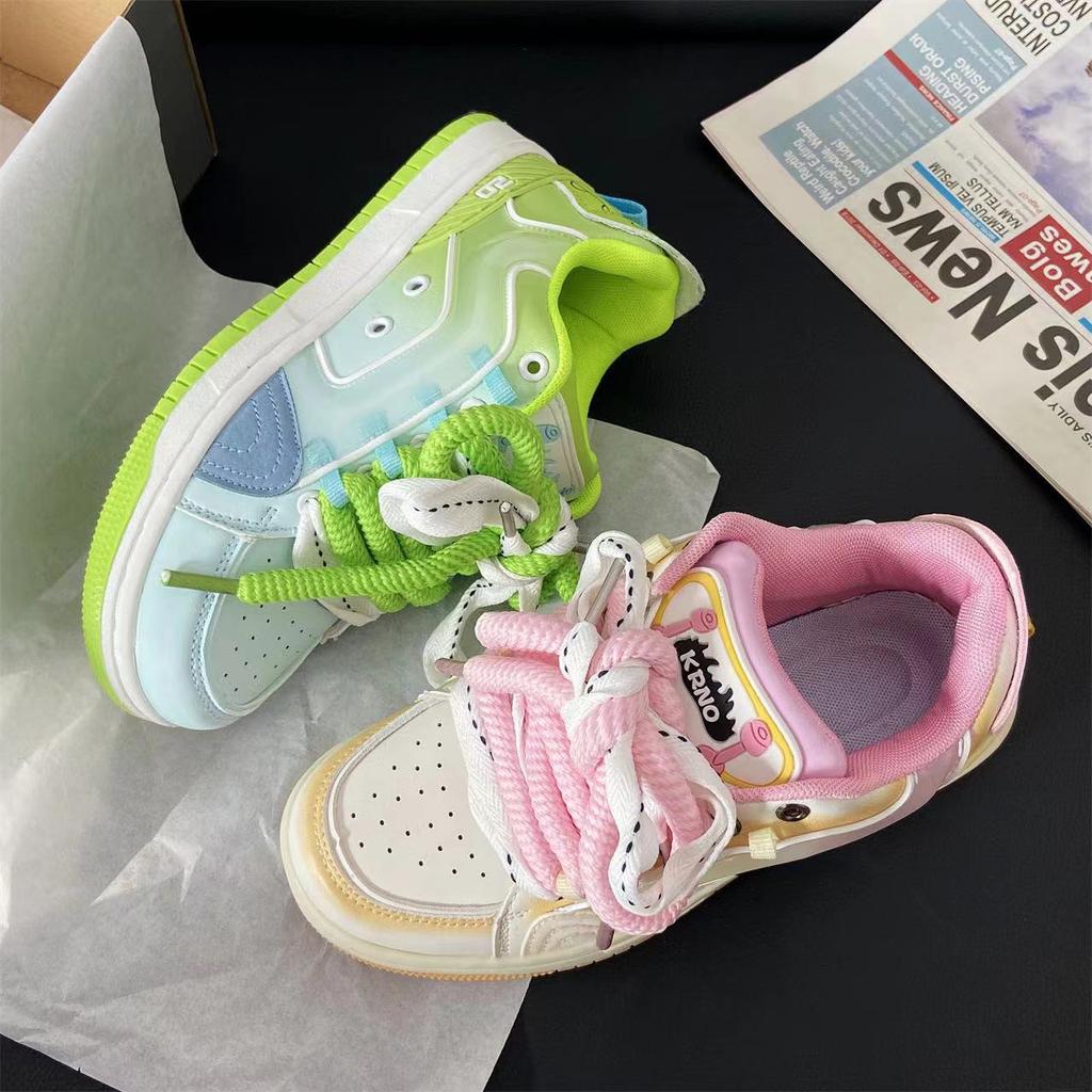 2025 autumn original jelly mandarin duck shoes dopamine casual sports shoes men and women campus trend couple skateboard shoes