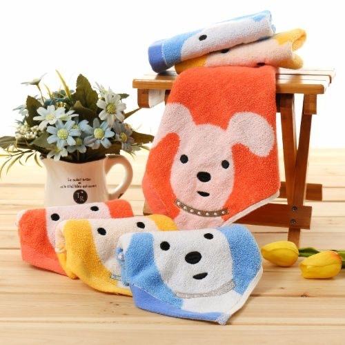 Kinder-Quadrat-Handtuch aus reiner Baumwolle, Kindergarten-Welpen-Jacquard, Handtuch, Waschlappen und wasserabsorbierendes kleines Handtuch