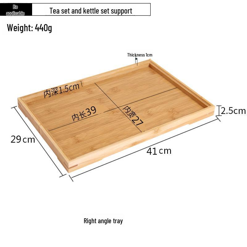 Japanese Bamboo Rectangular Tea Tray - Versatile for Household, Restaurant, Barbecue, Water Cup Storage, and Serving.
