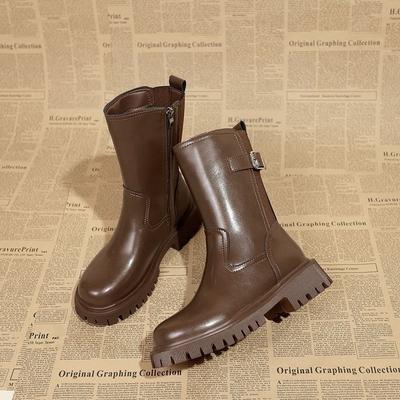 Rooklaarzen enkellaarsjes nieuwe herfst lente en herfst dames plateau dames korte laarzen geavanceerde Chelsea Martin laarzen tide
