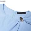 ZANZEA Women Daily Casual Elegant Round Neck Casual Short Sleeve Dress
