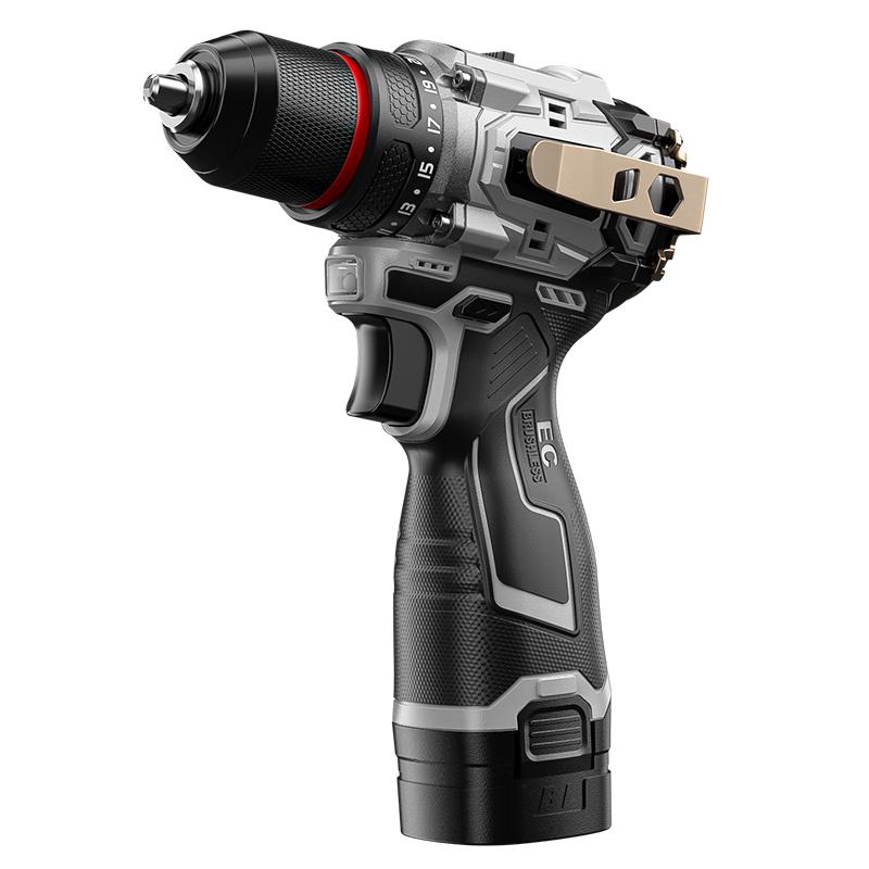 

Oulaide 16.8V Small Cannon Brushless Cordless Drill & Screwdriver CN plug (adapter included) Brushless Motor with Drill Accessories