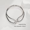 Interlocking Ring Open Bangle - European & American Light Luxury Design for Women