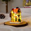 Weihnachten glühende Haus Ornament romantische warme Beleuchtung Harz Handwerk Desktop LED schneebedeckte Haus Dekoration Figur Statue Festival Geschenk