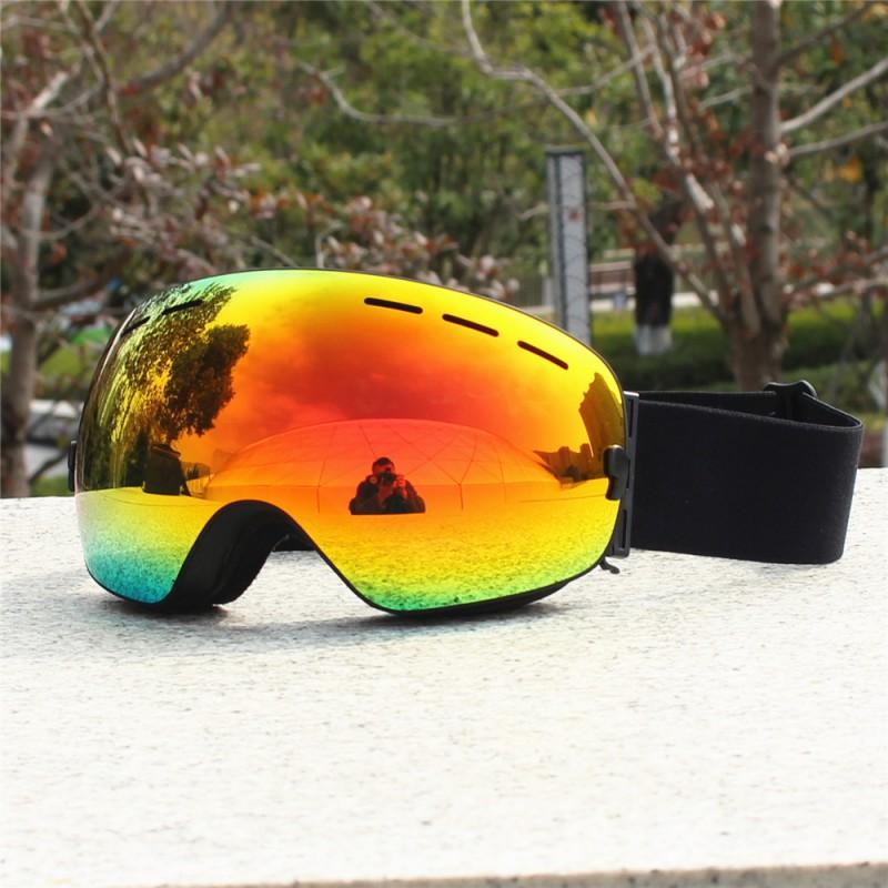 Double-Layer Anti-Fog Ski Goggles With Prescription Lens Slot Adults Windproof UV-Protective Fog-Resistant Snow Sports