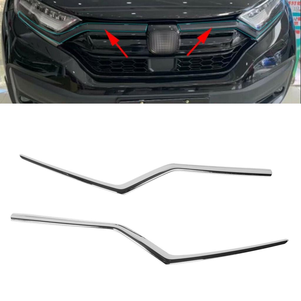 2pcs Front Central Grille Cover Trims Exterior Decoration Fit for Honda CRV 20202021