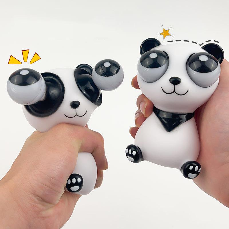 Cute Eye Popping Panda Squishy Fidget Toys Animals Stress Relief Balls Decompression Sensory Squeeze For Adult Kids Holiday Gift