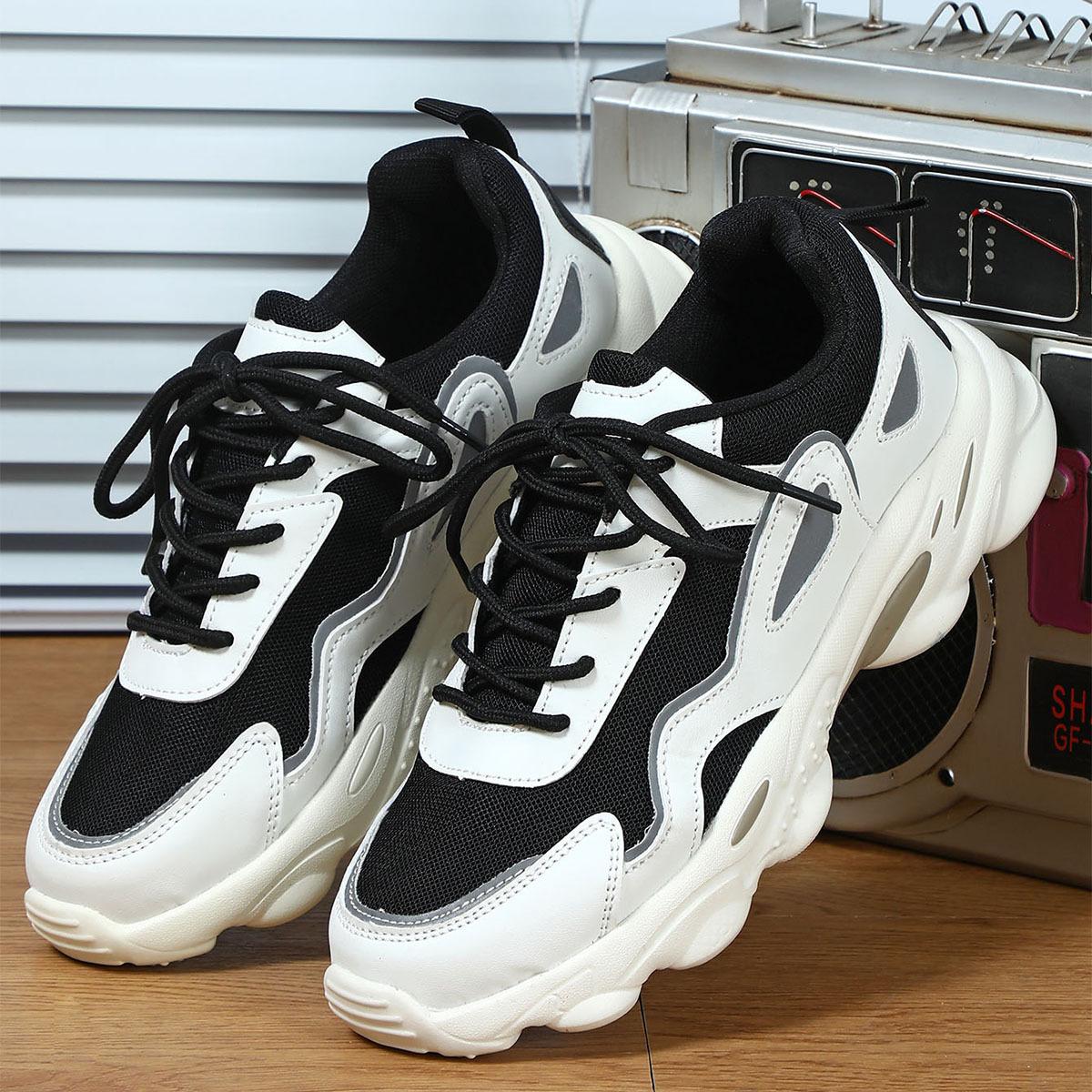 Mesh breathable thick-soled dad shoes casual sports shoes soft-soled comfortable student school shoes 35