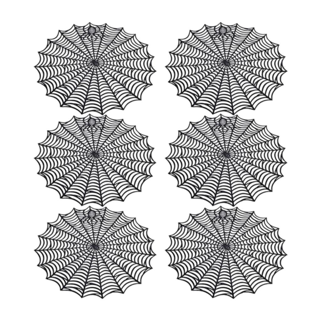 Halloween Spider Web Placemats Durable PVC Material Multi Purpose Table Decor For Spooky Party Dinner Or Everyday Use