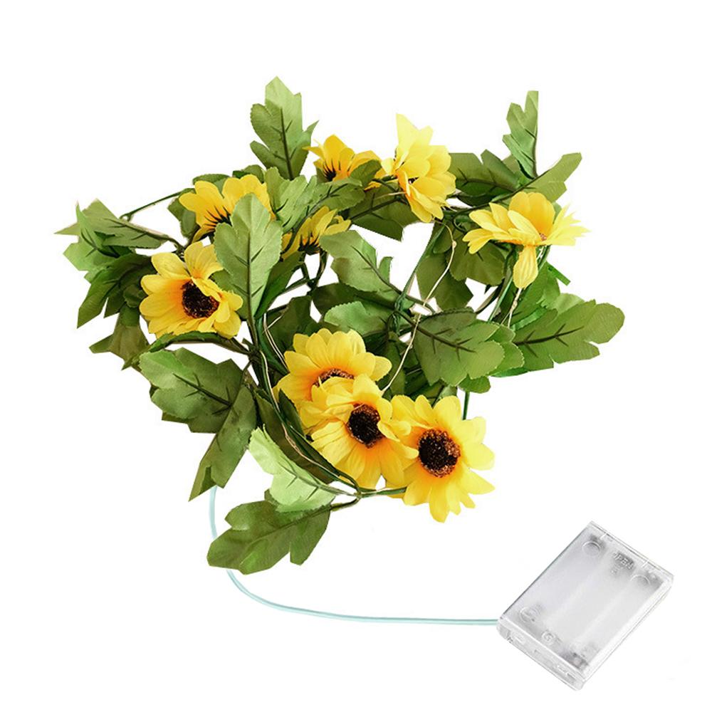 Ivy Vines Fairy Lights Battery Powered 5M Christmas Sunflower Rose Garland String Lights For Bedroom Garden Wedding Decor
