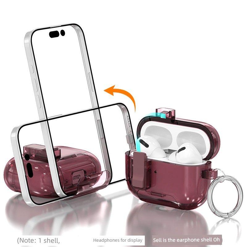 

Эластичный чехол Защитный чехол 24 Наушник Прозрачный Защита от потери Ударопрочный Мягкий чехол 4 Поколение Ударопрочный Пылезащитный Чехлы для наушников Apple AirPods 4 Transparent Red