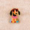 Decorative Brooch Enamel Cartoon Dachshund Design Zinc Alloy Lapel Pin Sweater Dress Suit Lapel Badge Versatile Accessory
