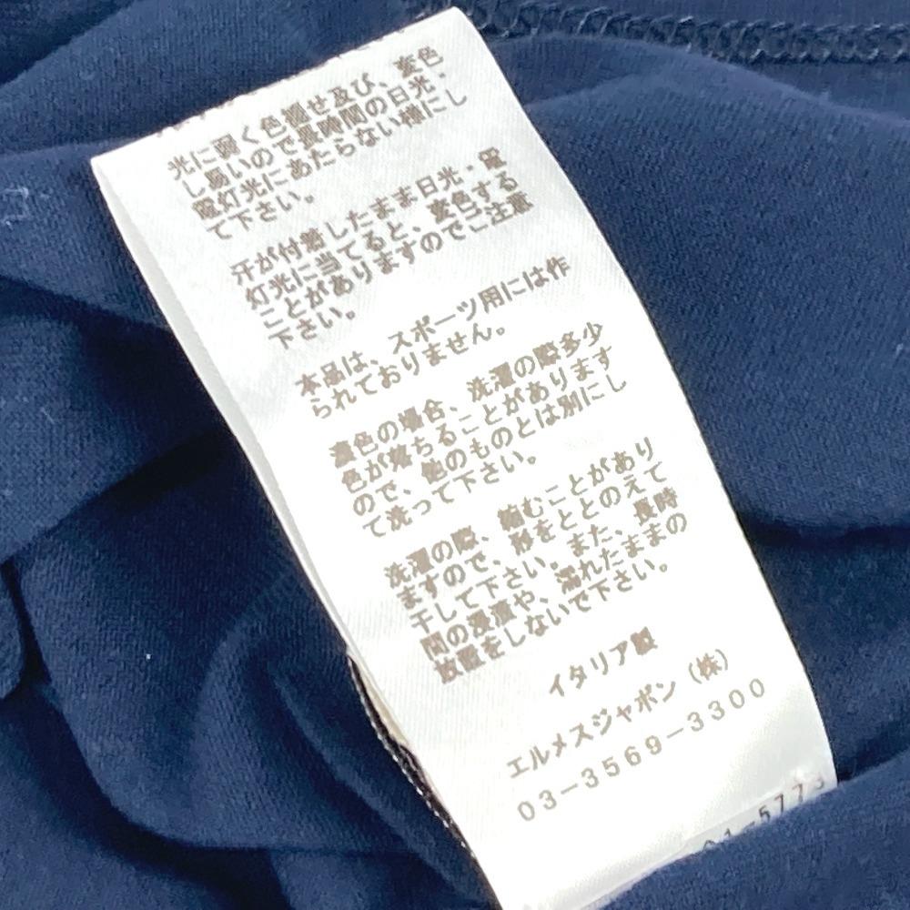 HERMES pocket apparel tops short sleeves Short sleeve T-shirt cotton Navy