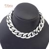 Diamin Punk Style Cut Link Chain Choker Shiny All Match Necklace Jewelry