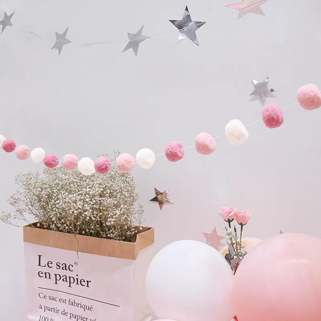 Macaron Color Ball Banner: Children's Room and Festival Hanging Decoration