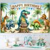 Dinosaur Birthday Banner Backdrop for Kids Decorations Prehistoric Party Supplies Happy Birthday Backdrop Dino Banner Dinosaur Decorations for