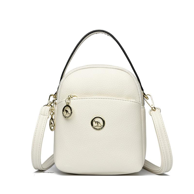 Soft Leather Multi-compartment Mom Bag Single-shoulder Crossbody Bag Simple and Large-capacity Single-shoulder Bag