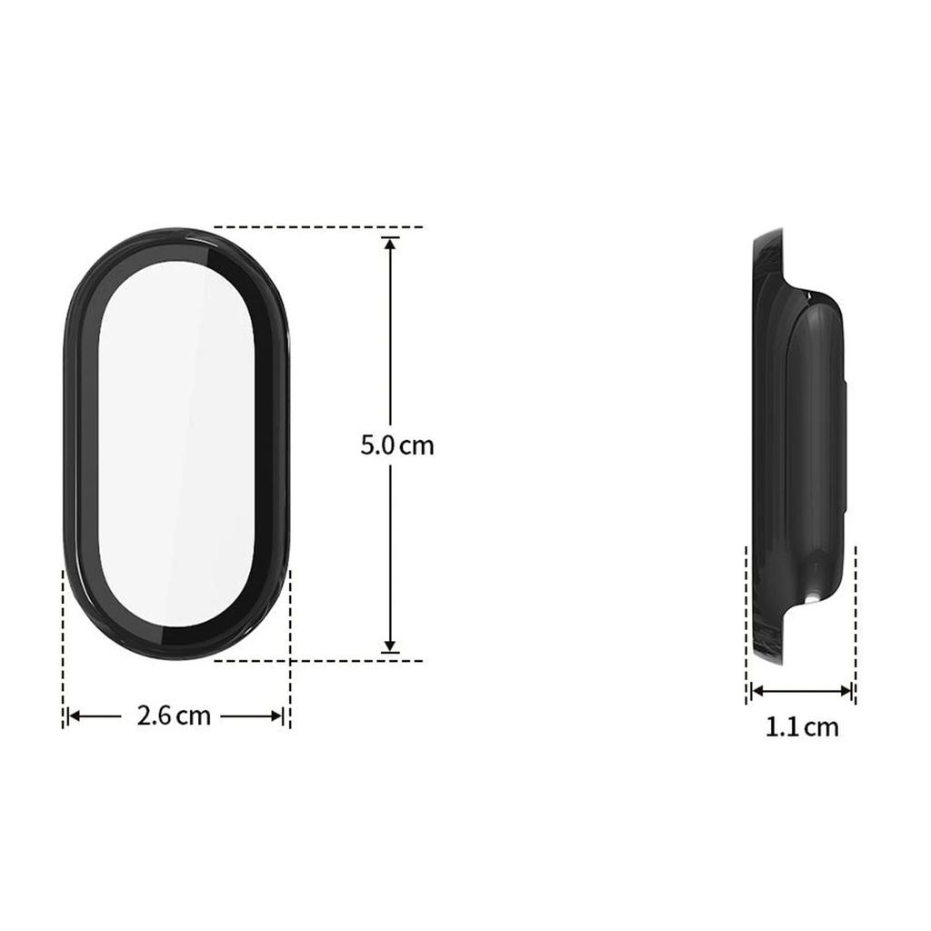 PC Case+Glass for Xiaomi Mi Band 10 All-around Bumper Anti-scratch Protective SmartBand Cover HD Screen Protector for MiBand 10