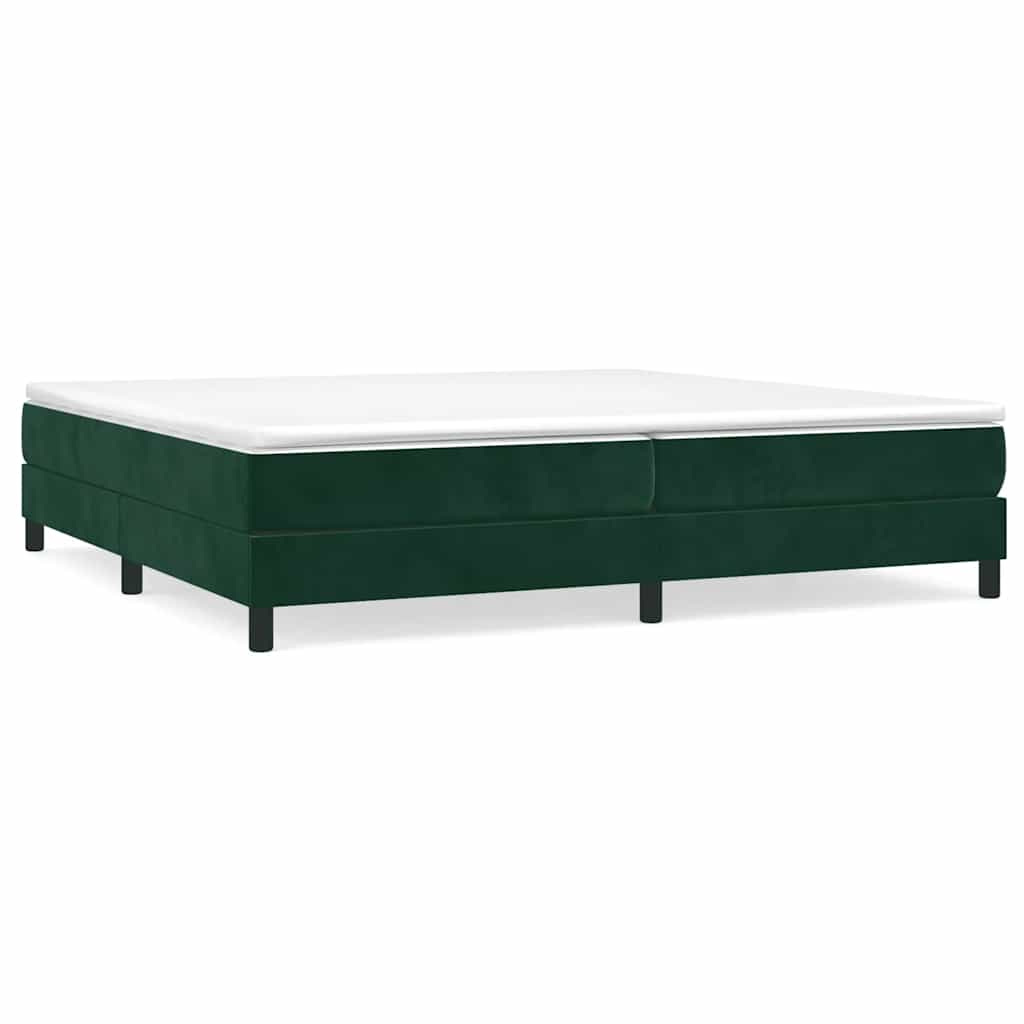 Box Spring Bed Frame Dark Green 200x200 cm Velvet