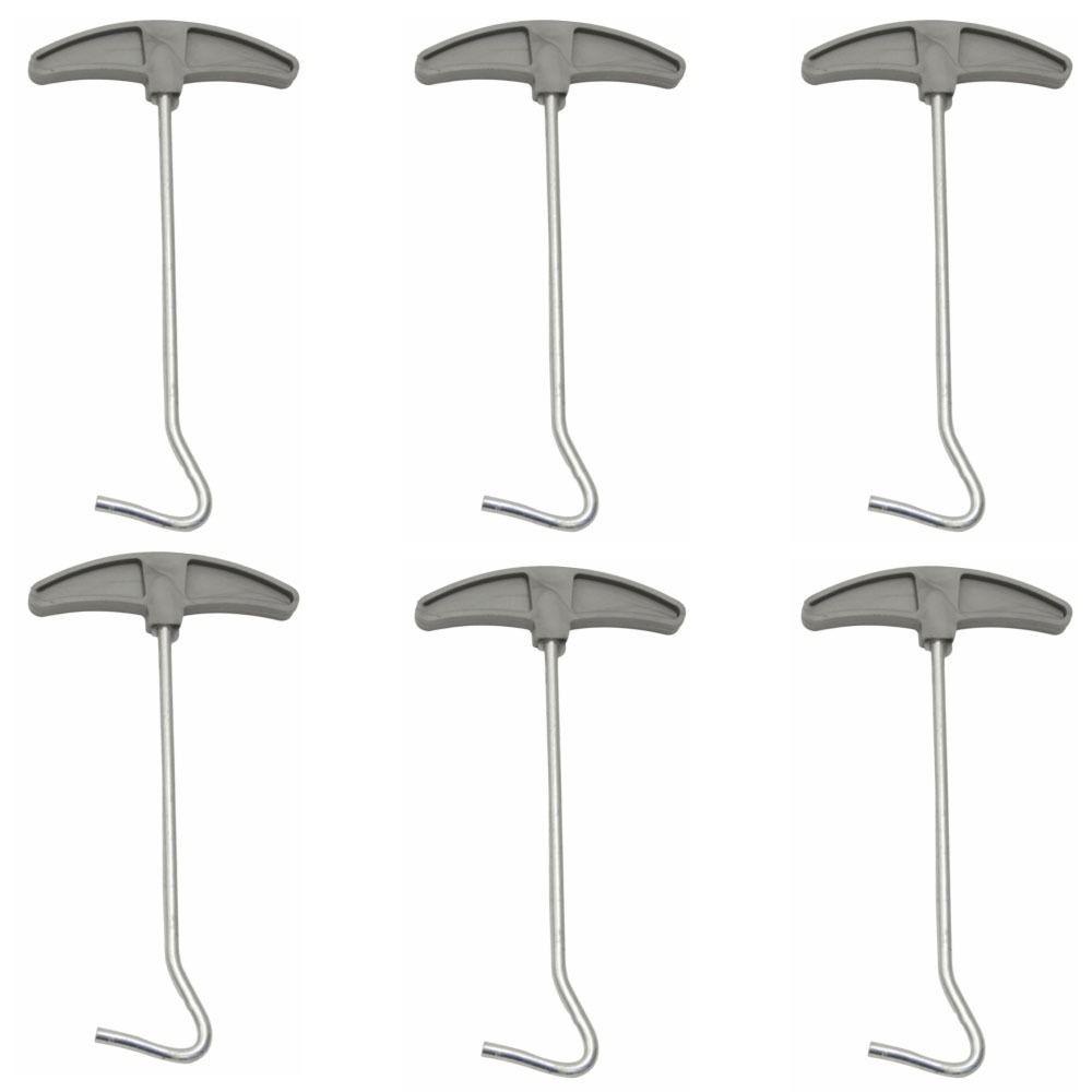 6 Pcs Effortless Operation Tent Peg Puller Portable Tent Nail Puller Tool  Outdoor Activities серый