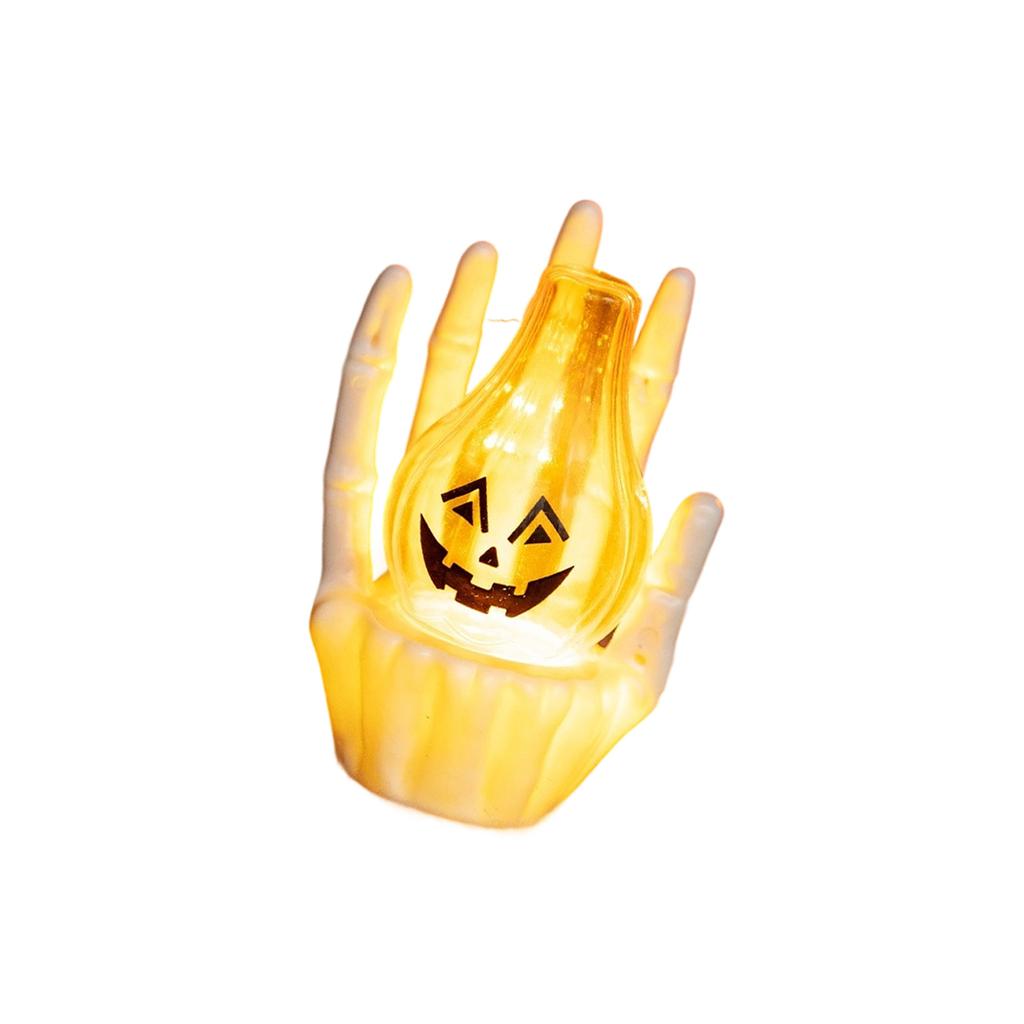 Halloween Spooky Lamp Decoration Lighting up Skeleton Hand with LED Light Bulb for Indoor and Outdoor Home Decorations