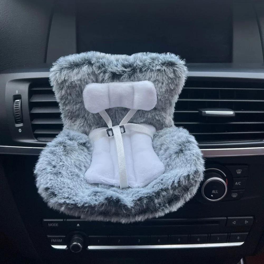 For 15/17cm Labubu Plush Car Seat Safety Seat with Air Vent Ornament Doll Accessories Car Air Vent Freshener