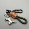 Fashion Dinosaur Pendant Keychain Car Key Alloy Leather Key Rings for Men Women Gifts GZW