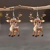 2D Flat Acrylic Elk Pendant Cartoon Deer Car Rearview Mirror Charm Christmas Tree Hanging Decoration for Auto Interior Accessories Holiday Window Wall