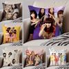 Girlgroup Retro Wg W-Wondergirls Cushion Cover Throw Pillow Cover Hidden Button Durable Polyester Chair Cushion