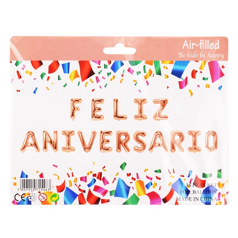 

Spanish Anniversary Balloon Felizaniversario Aluminum Film Balloon Set Anniversary Happy Arrangement 16 Rose Gold FELIZANIVERSARIO
