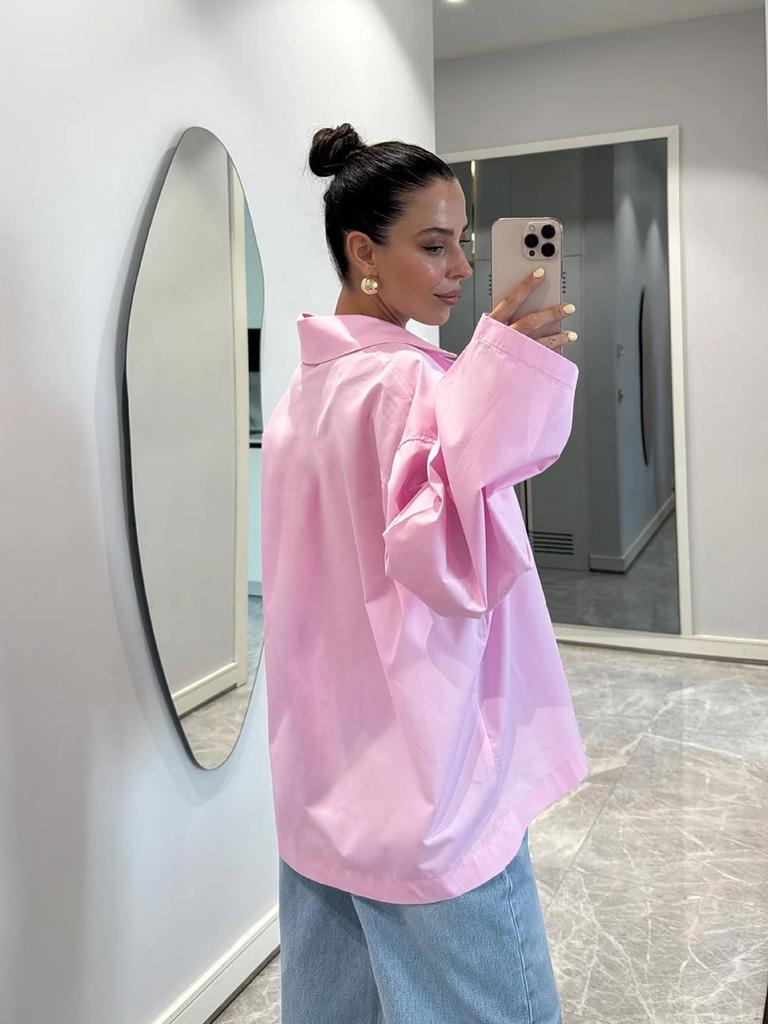 2025 Autumn Solid Color Long Sleeve Top Shirt - PJ0394/PJ0393