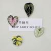 Plants Leaves Fridge Magnet Pink Princess Plant Refrigerator Sticker Acrylic Simulation Leaf Magnet Sticker Home Kitchen Decor