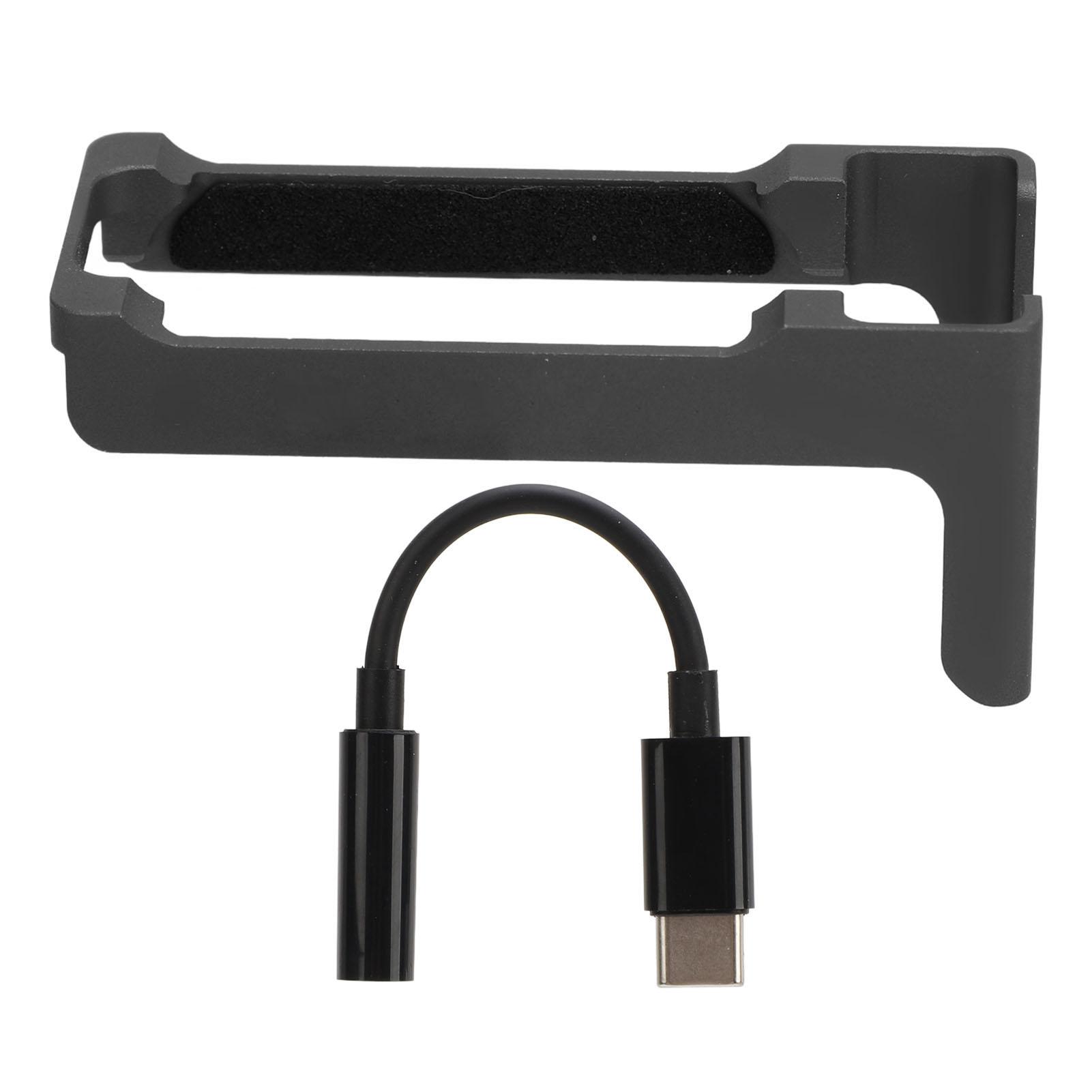 Camera Cold Shoe Expansion Mount Aluminum Alloy Sports Camera Microphone Light Holder with Sound Cable for Action 2