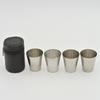 4Pcs 30ml Stainless Steel Shot Glasses with Leather Case Outdoor Hiking Gear Stackable Cup Camping Sets Portable Drink-ware Cup