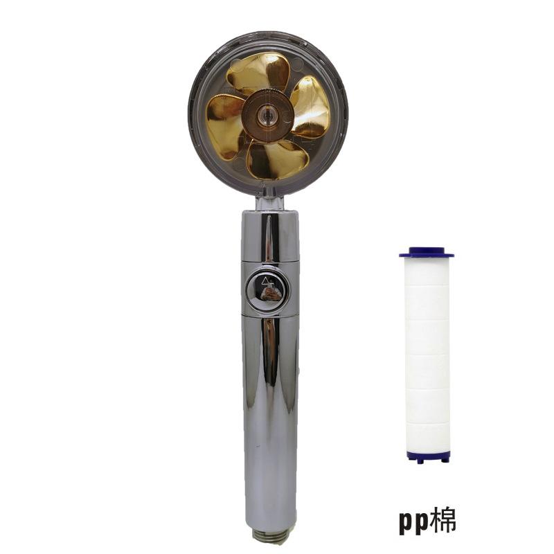 Shower Head Water Saving Flow 360 Degrees Rotating With Small Fan ABS Rain High Pressure Spray Nozzle Bathroom Accessories